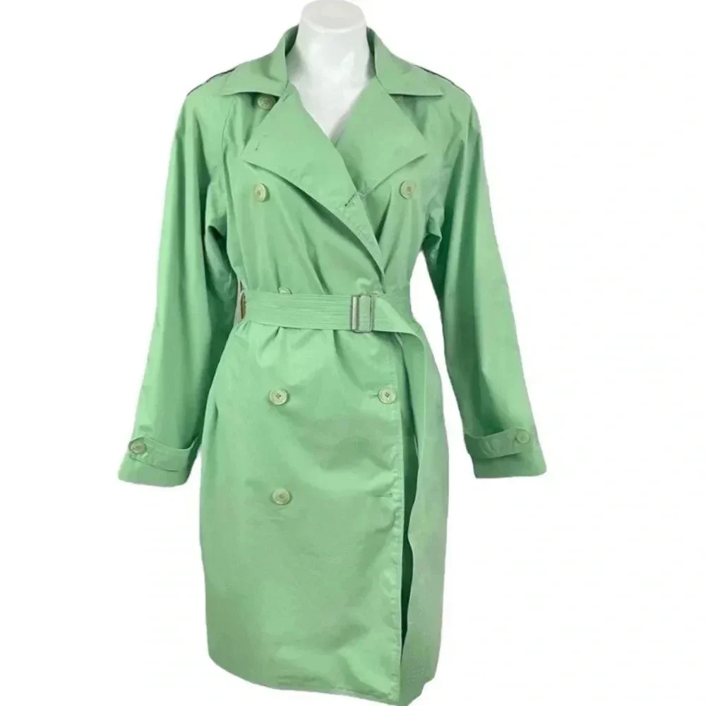 Women's Green Trench Coat
